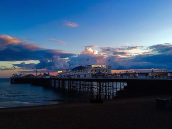 Scenic view of sea against sky at dusk