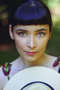 Close-up portrait of a young woman