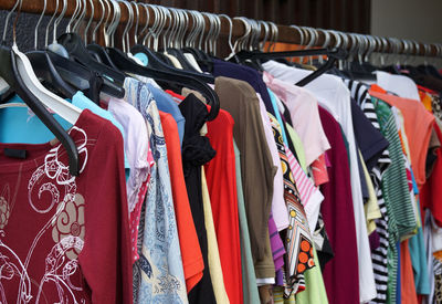 Full frame shot of clothes hanging on ground