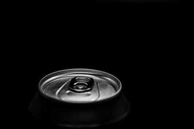 High angle view of drink against black background
