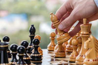 Full frame shot of chess pieces