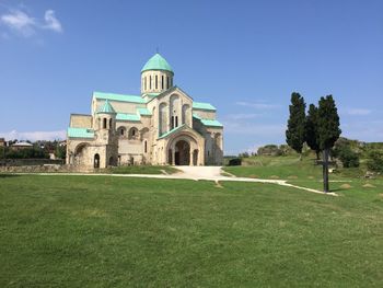 View of church against blue sky