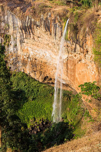 Scenic view of waterfall