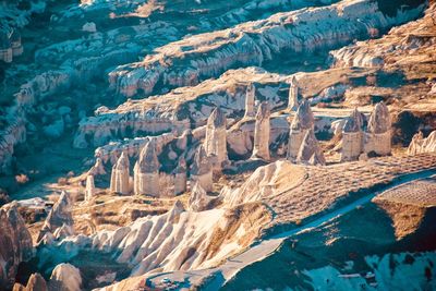 Aerial view of rock formations