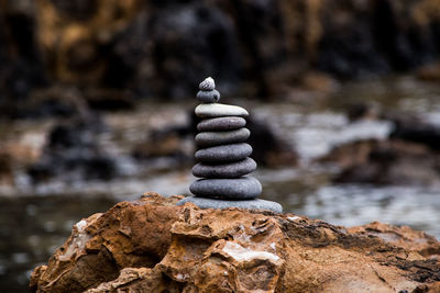 Stack of stones on rock