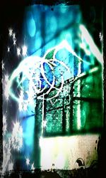 Illuminated lights at night