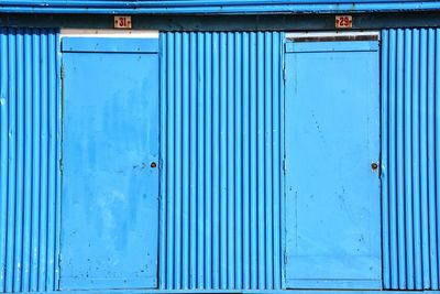 Closed doors of changing rooms