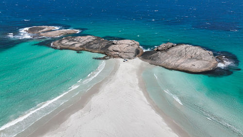 High angle view of beach