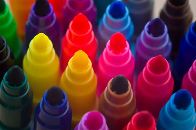 Full frame shot of multi colored bottles
