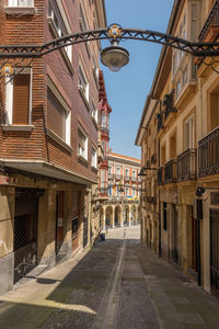 Small street in the old town of portugalete, basque country, spain