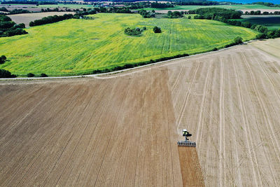 High angle view of agricultural field