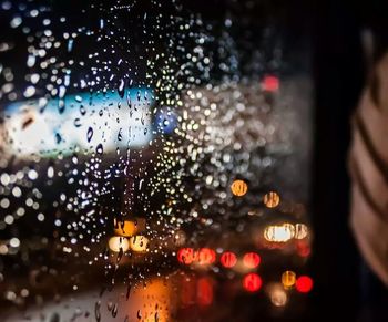 Close-up of illuminated lights at night