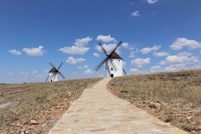 Windmills of spain on the hill. stock photo 