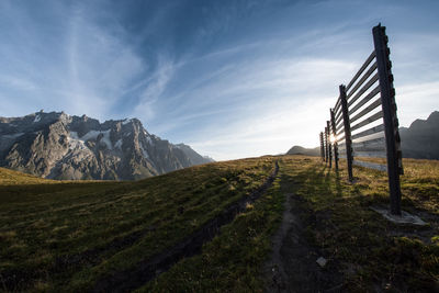 Scenic view of mountains against sky