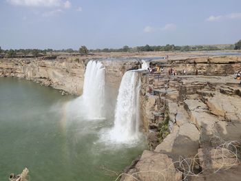 Scenic view of waterfall