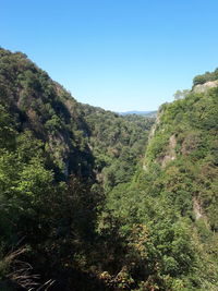 Scenic view of mountains against clear sky