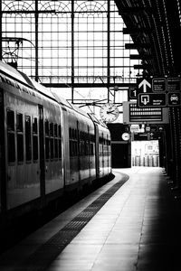 Train at railroad station platform