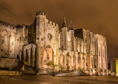 View of old building in city at night