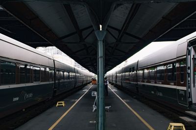 Train at railroad station