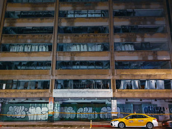 Low angle view of yellow building at construction site