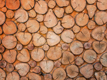 Full frame shot of logs