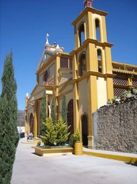 Built structure against clear blue sky