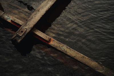 High angle view of boat