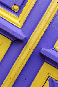 Full frame shot of blue metal door