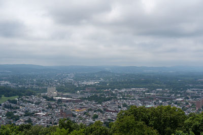 High angle view of townscape against sky