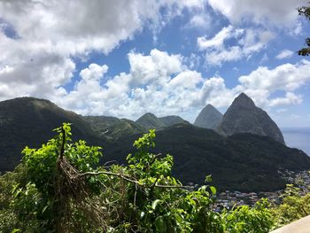 Scenic view of mountains against sky