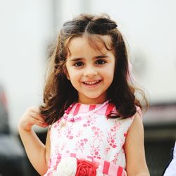 Portrait of smiling girl at home