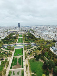 High angle view of buildings in city