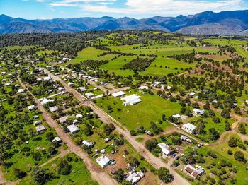 High angle view of agricultural field