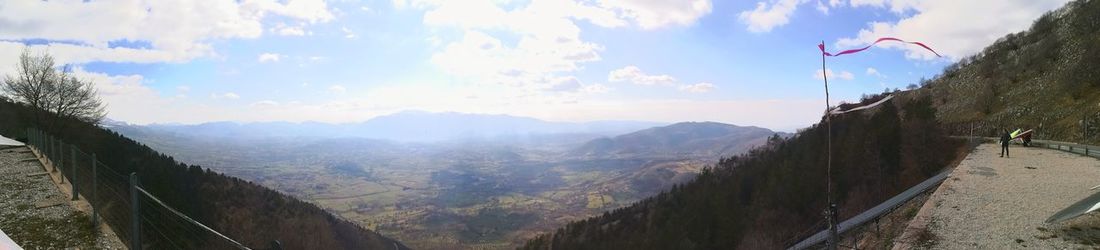 Panoramic view of mountains against sky