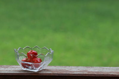 Close-up of strawberry on table