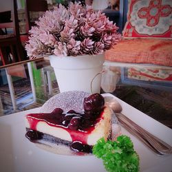 Close-up of cake on table