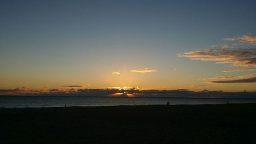 Scenic view of sea at sunset