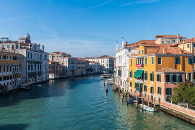 Corns and canals of venice. the grand canal from the accademia bridge. in history. italy