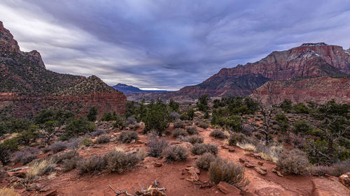 Scenic view of mountains against sky