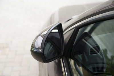 Close-up of sunglasses in car