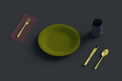 Directly above shot of objects on table