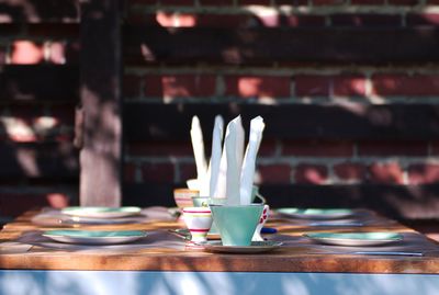 Close-up of food on table