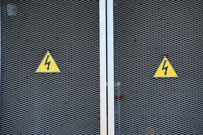 Warning symbol in the street