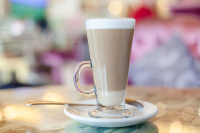 Close-up of coffee on table