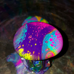 Close-up of light painting on water