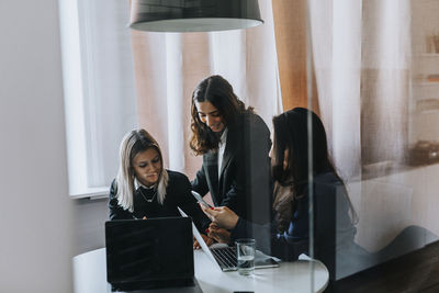 Female coworkers in office