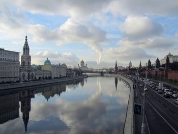 Reflection of buildings in water