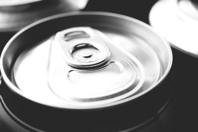 High angle view of drink in container