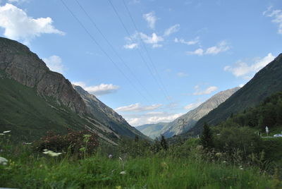 Scenic view of mountains against sky