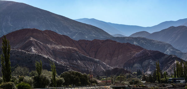 Scenic view of mountain range against sky